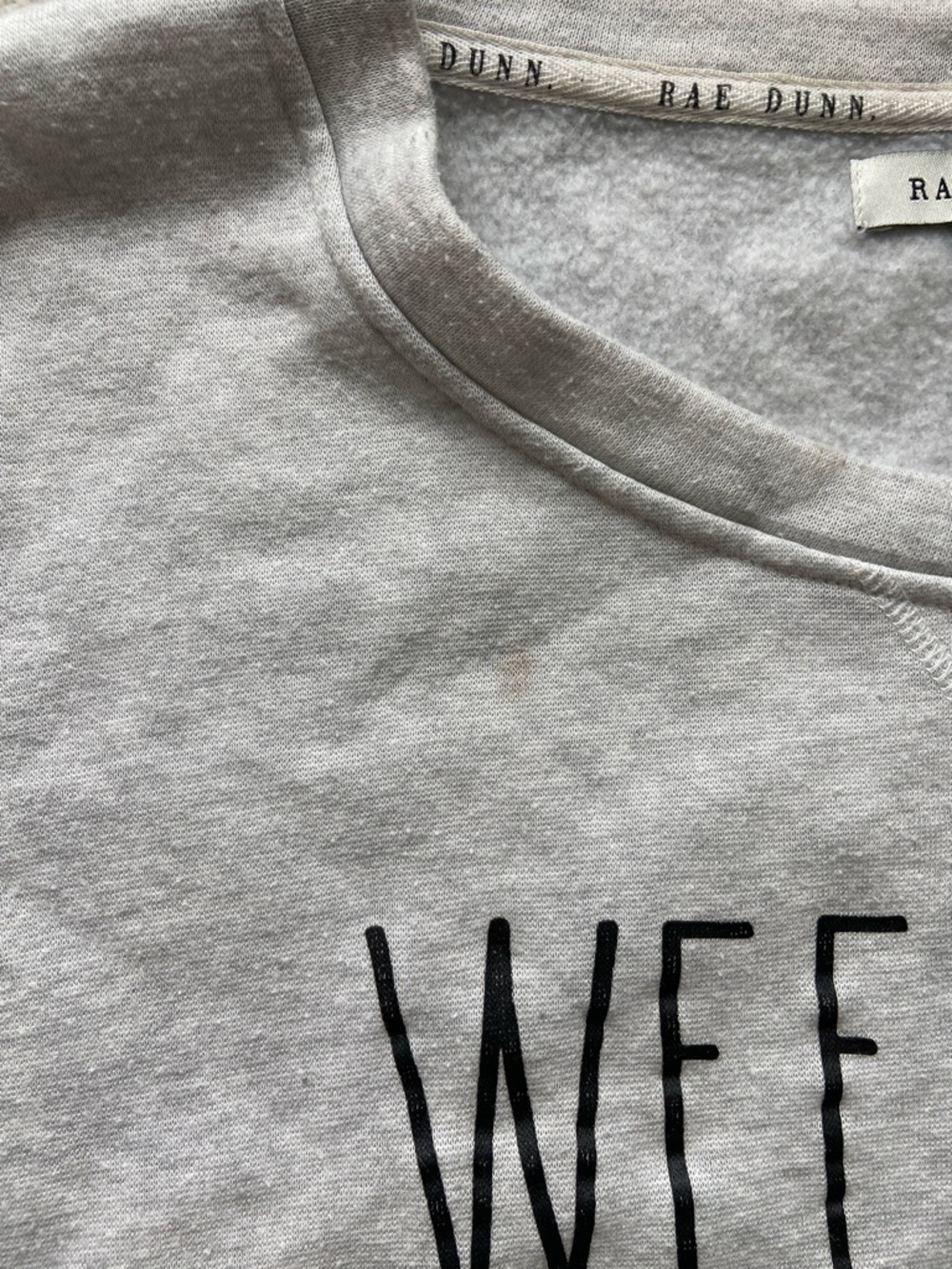 Rae Dunn Light Gray Sweatshirt with Black "WEEKEND." Print - Picture 3 of 6